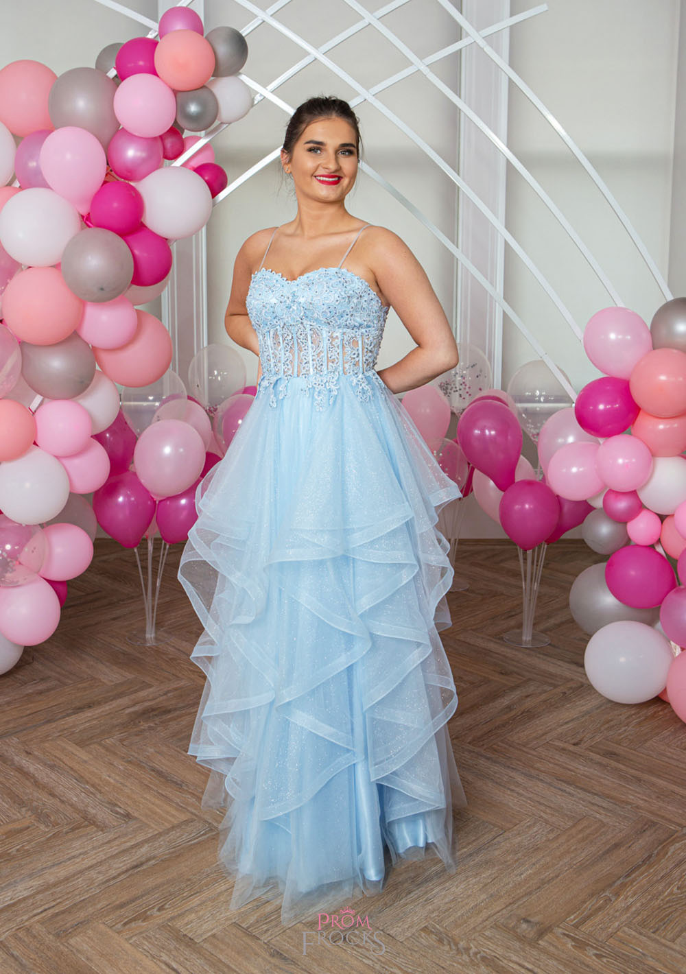The Rachael Dress from MK Prom in Porcelain Sky blue