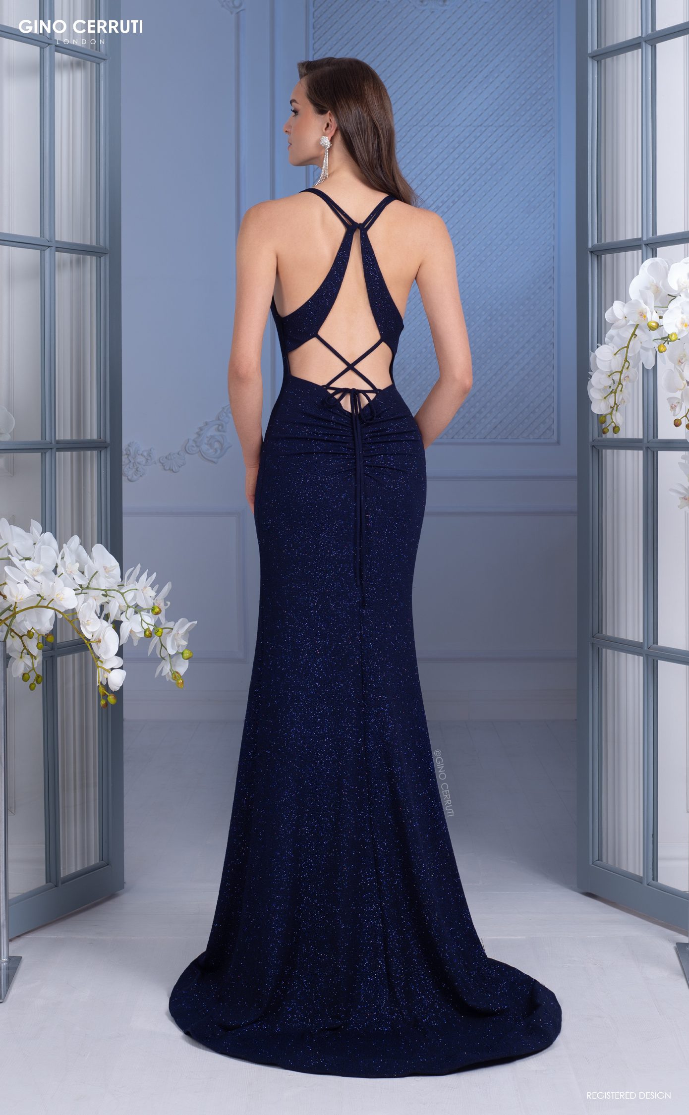 The beautiful Evangeline prom dress in midnight, available now at MK Prom in Bletchley, Milton Keynes!