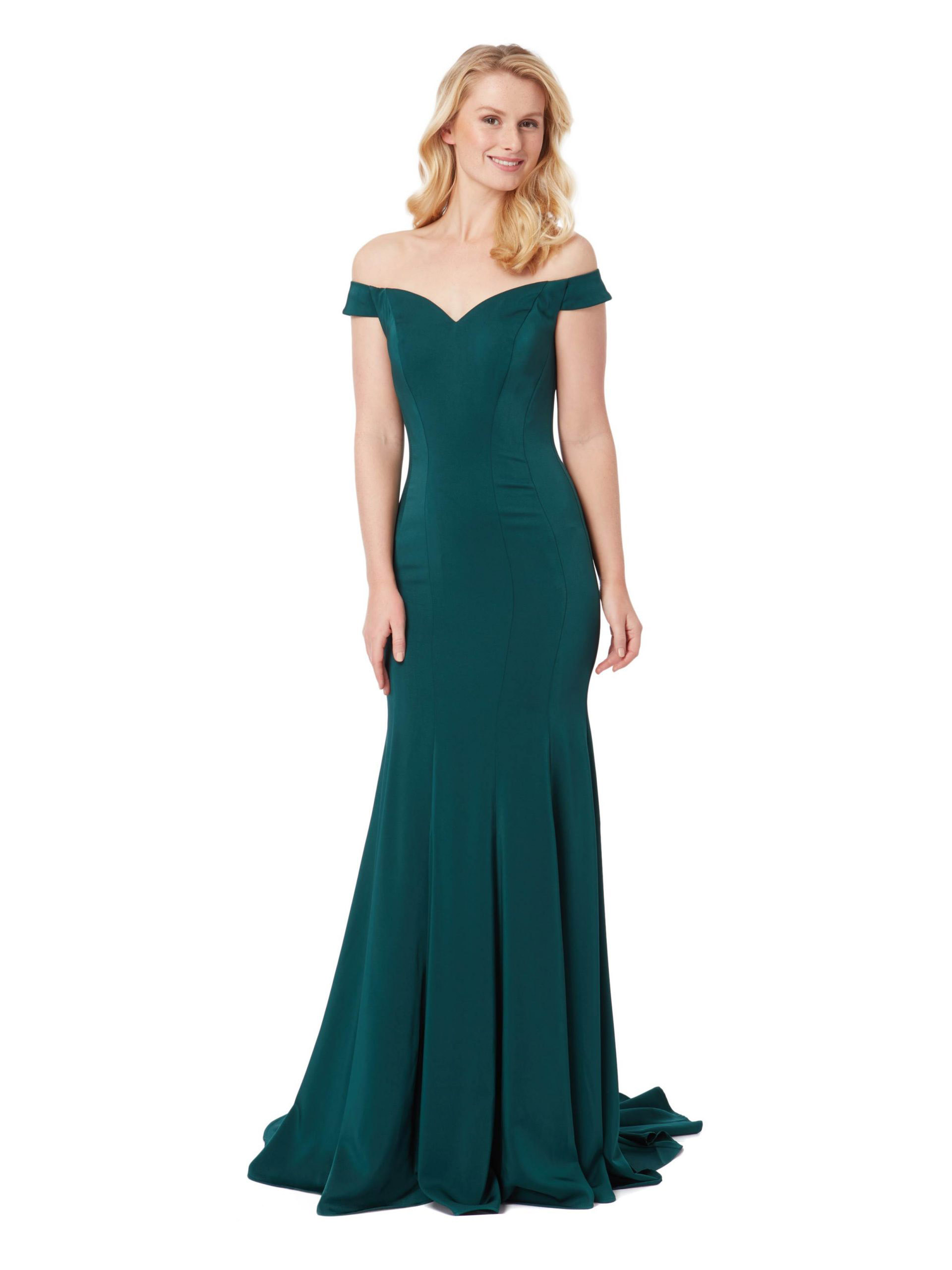 Stately emerald gown for formal and fun events, the Mariela dress, available at MK Prom now!