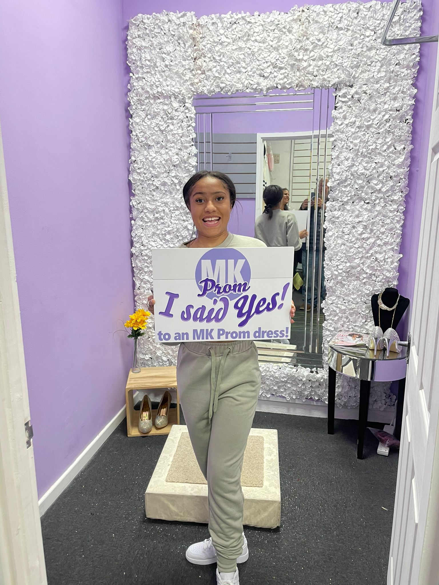 She said YES to an MK Prom Dress -- In our All-New Fitting Rooms at our Bletchley Salon!