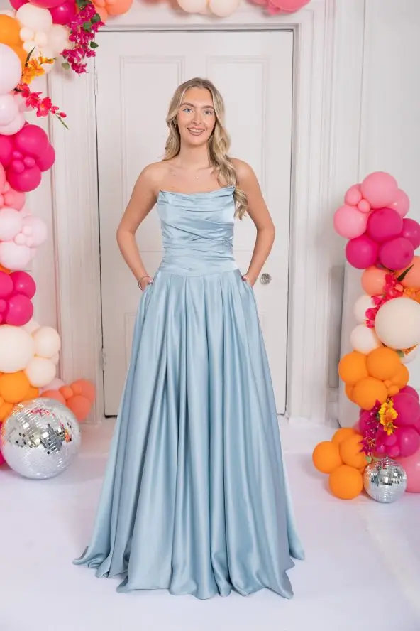 Rachael — A-line Prom Dress — Ice Blue