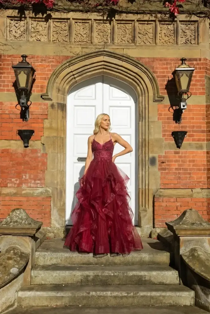 Monika — Ballgown Prom Dress — Burgundy