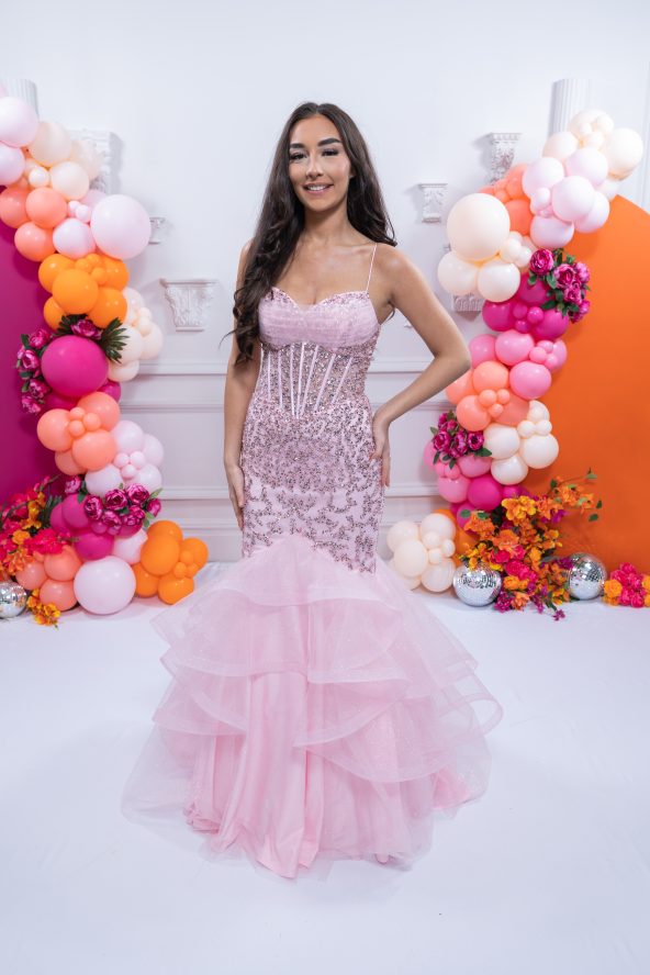 Ziva — Mermaid Prom Dress — Baby Pink