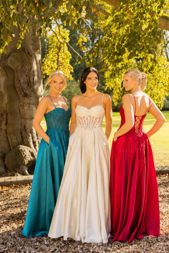 Adriana — A-line Prom Dress — Peacock Teal