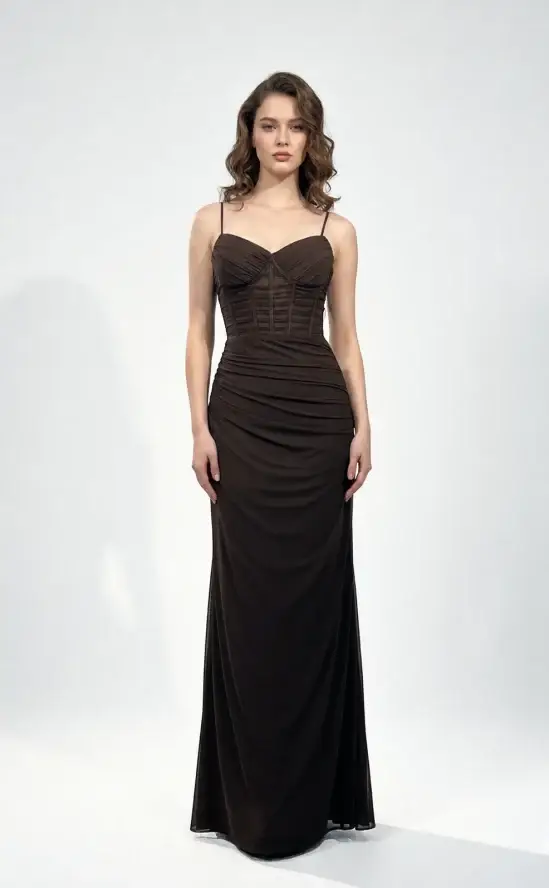 Calia — Column/Sheath Prom Dress — Espresso