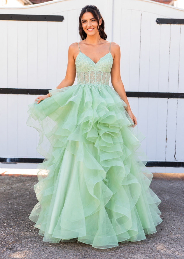 Catherine — Ballgown Prom Dress — Mint Green